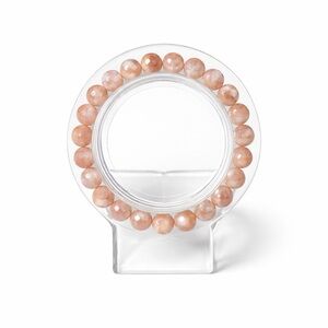 8mm Faceted Peach Moonstone Bracelet